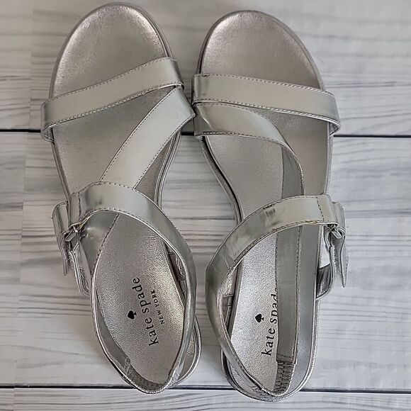 Kate Spade McKee Silver Sport Sandal Womens Size 9 - Picture 4 of 9